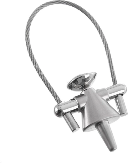 Metalowy brelok z linką – laleczka, 8 cm