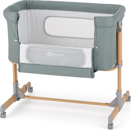 Petite&Mars regulowane łóżeczko dziecięce Grace Compact Foggy Green