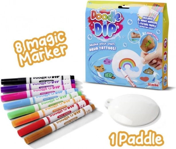 Kreatywne wodne tatuaże Doodle o Dip