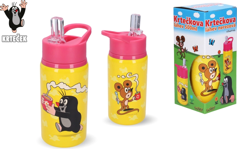 Stalowa butelka Krecik 500 ml różowa