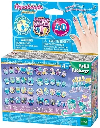 Aquabeads naklejki na paznokcie – zestaw uzupełniający Shiny Color
