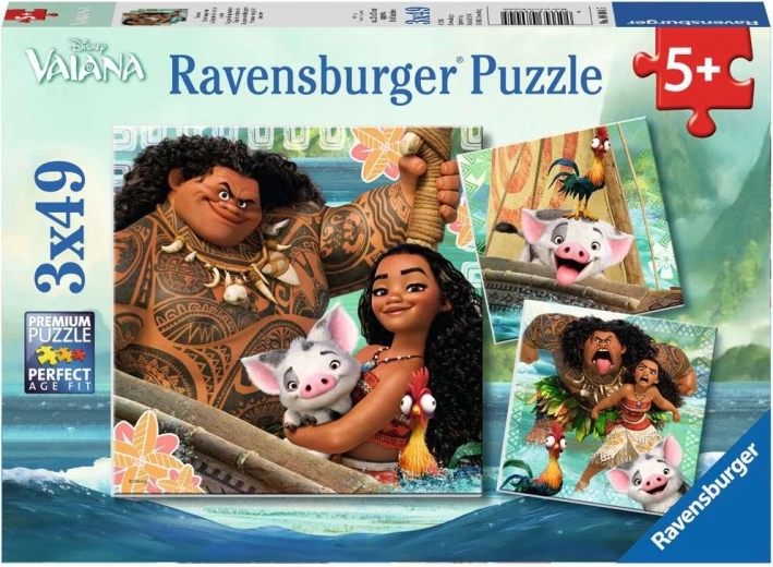 Ravensburger puzzle Vaiana: Skarb oceanu – Droga ku przygodzie 3×49 elementów
