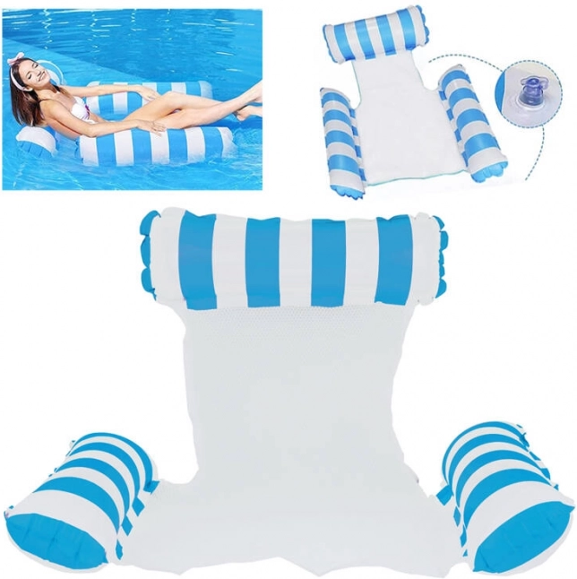 Wygodne dmuchane leżak do wody z oparciem głowy i rąk