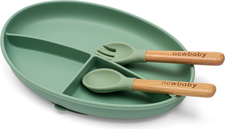 Talerz z przyssawką i 3 przegródkami