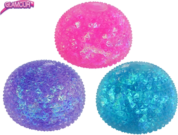 Glamour krystaliczna rozciągliwa piłka antystresowa Sugar 10 cm (6 szt.)