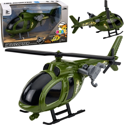 Wojskowy helikopter do zabawy ze światłami i dźwiękami, zielony
