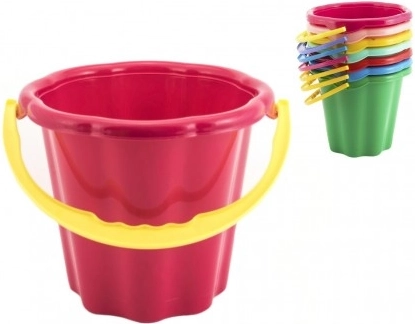 Plastikowe wiaderko do piasku 19 cm, mix 4 kolory, 12m+