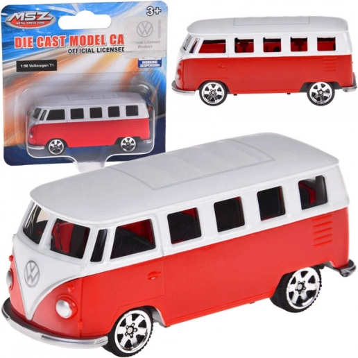 metalowy model VOLKSWAGEN T1 1:56 czerwono-biały