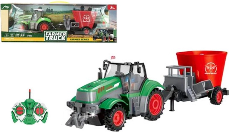 Traktor zdalnie sterowany ze światłem i ładowarką