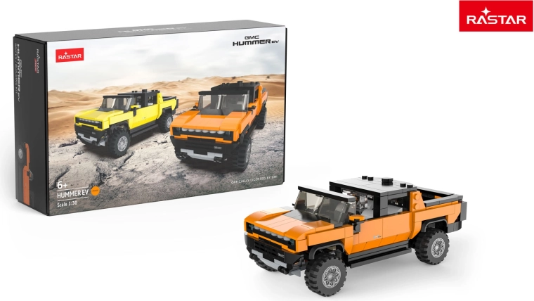 Klocki konstrukcyjne auto Hummer EV Rastar 1:30 pomarańczowe