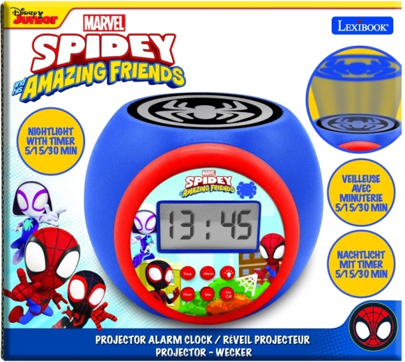 Lexibook dziecięcy budzik SPIDEY z projektorem sufitowym