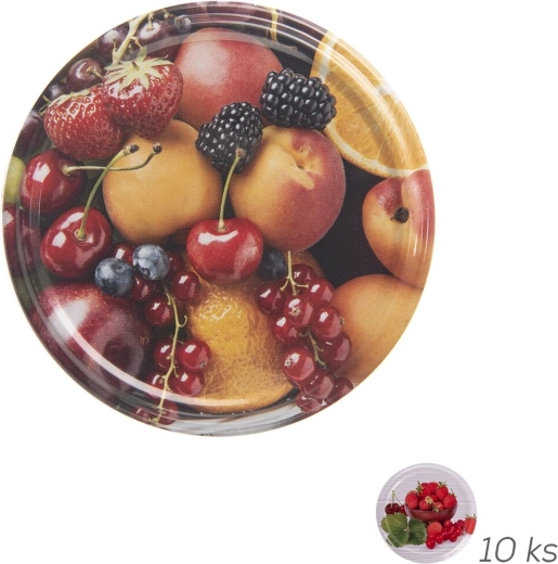 Bio metalowe zakrętki TO 66 owoce 10 szt.