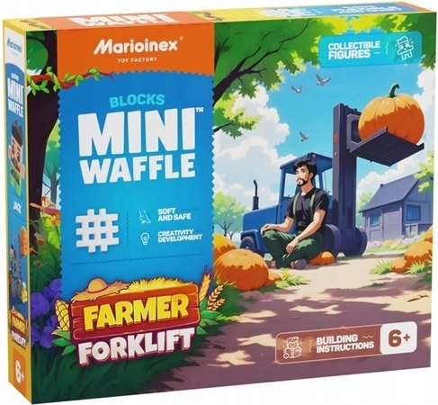 Marioinex Mini Waffle rolniczy wózek widłowy – 50 elementów