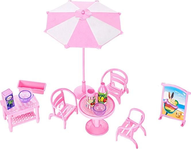 Zewnętrzne miejsce do siedzenia z parasolem