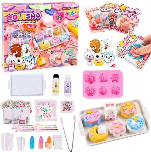Kreatywny zestaw do tworzenia squishy figurek: króliczki i desery DIY