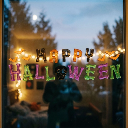 Żelowa naklejka na okno na Halloween - 1 sztuka