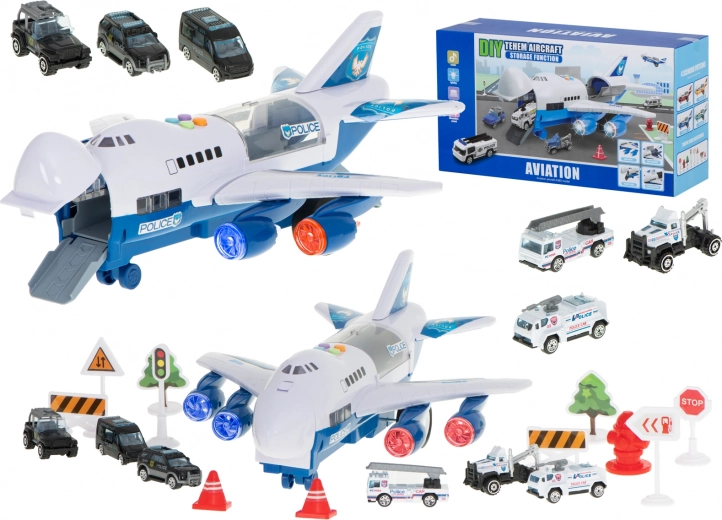 Policyjny samolot z 6 samochodami