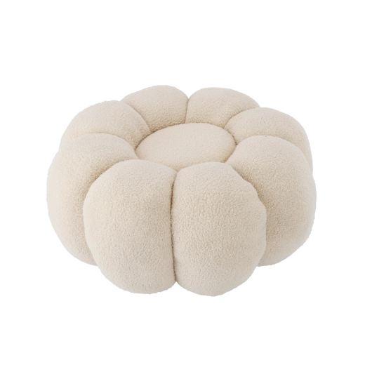 Pufa kwiat 65 × 30 cm beżowa