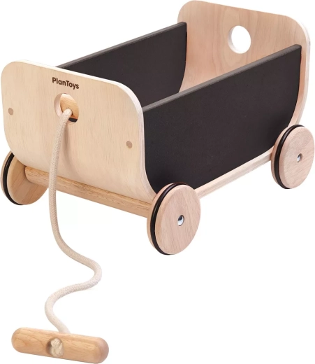 PlanToys drewniany wózek czarny