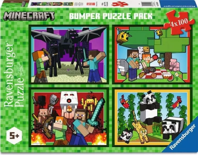 Puzzle Ravensburger Minecraft 4×100 elementów