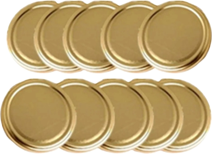 Złote metalowe wieczka do słoików do przetworów 82 mm (10 szt.)
