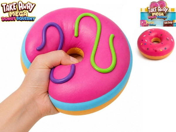 MIKI FUN https://www.mikifun.cz Mega gniotek donut rozciągliwy jumbo 16 cm 2 kolory