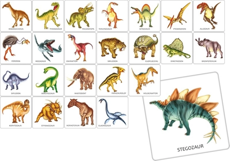 Gra pamięciowa Dinozaury