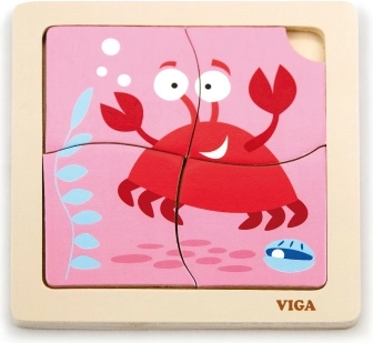 Drewniane Puzzle Krab dla Najmłodszych