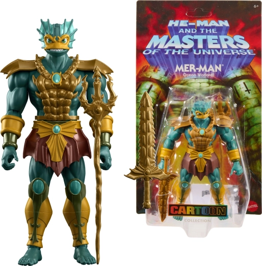 Mattel Masters of the Universe Origins Cartoon Collection 200X figurka Tryton (Mer-Man) 15 cm z akcesoriami