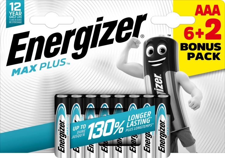 Energizer Max Plus AAA baterie alkaliczne 6+2 szt.