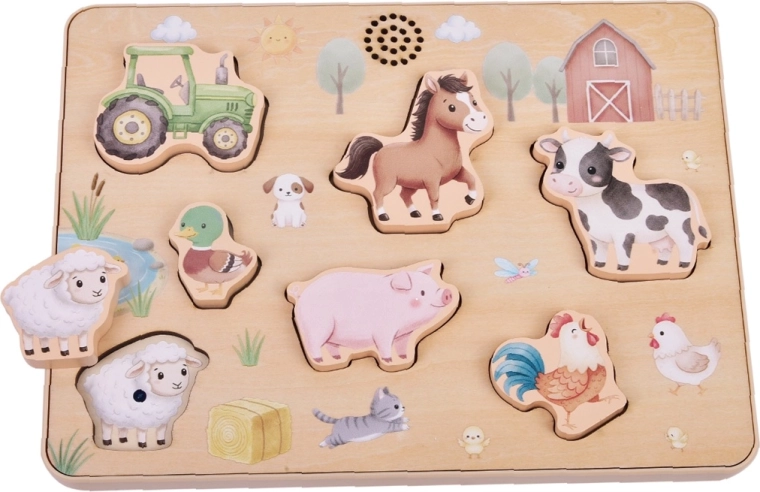 2Kids Toys drewniane puzzle z odgłosami farmy