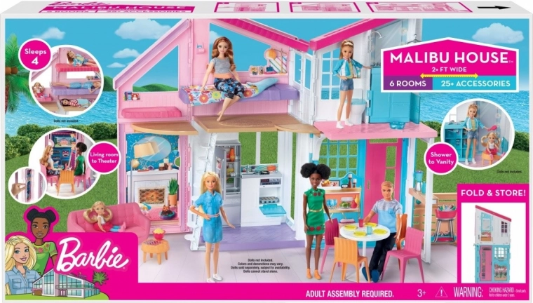 Barbie Malibu przenośny domek dla lalek z akcesoriami