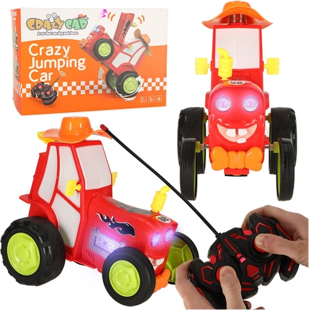 Skaczący i tańczący zdalnie sterowany traktor RC – czerwony