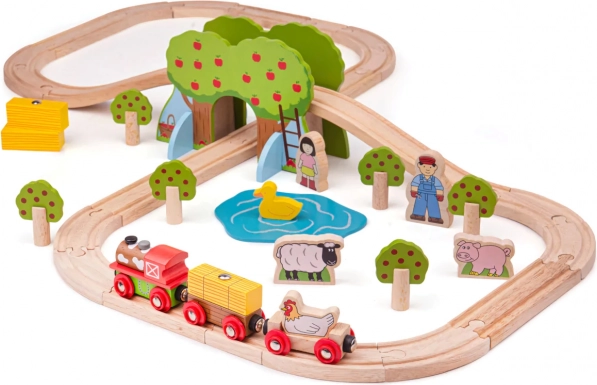 Drewniana kolejka Farma od Bigjigs Rail