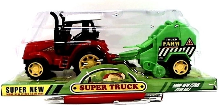 Traktor z doczepianą maszyną rolniczą