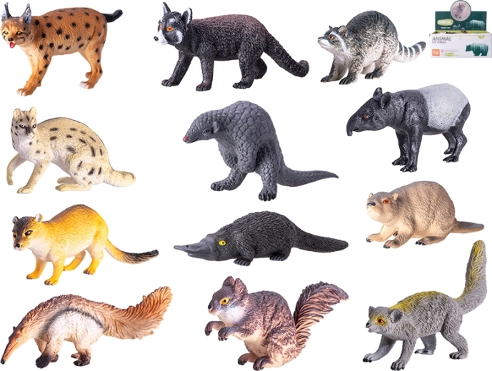 Zestaw plastikowych figurek zwierząt leśnych 13–16 cm, 12 szt.