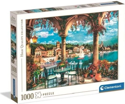 Puzzle Clementoni Balkon z widokiem na jezioro Como, 1000 elementów