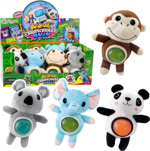 Pluszowa pacynkowa zabawka do ściskania z wodnymi kuleczkami 17 cm, mix zwierzątek