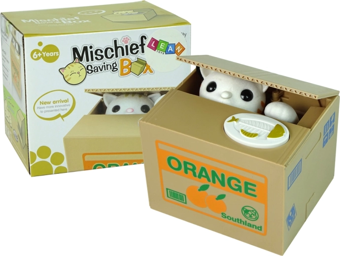 Skarbonka Kot uczy się oszczędzać Pomarańczowa