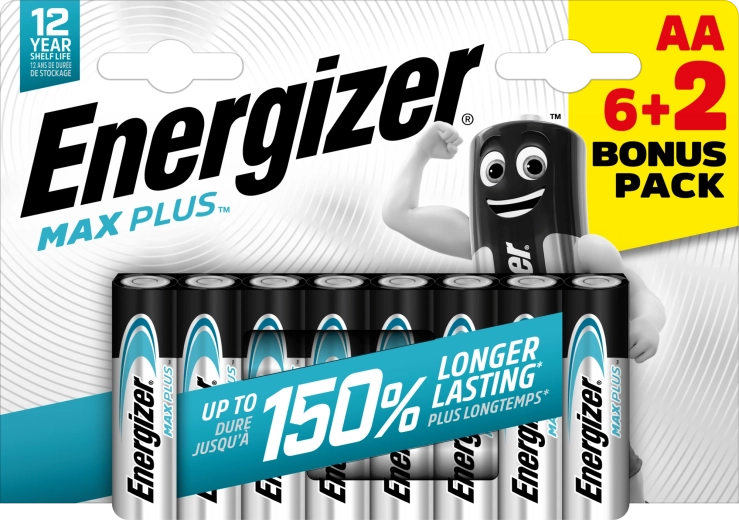 Energizer Max Plus AA baterie alkaliczne 6+2 szt.