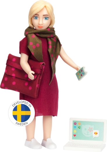 Lundby lalka mama – businesswoman z laptopem i telefonem