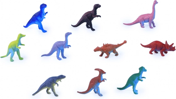 Zestaw 10 kolorowych figurek dinozaurów dla dzieci