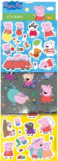 Naklejki Świnka Peppa – zestaw z efektem foliowym i brokatem