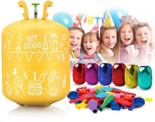 Wszystko w jednym: butla, 50 balonów i 60 m wstążki