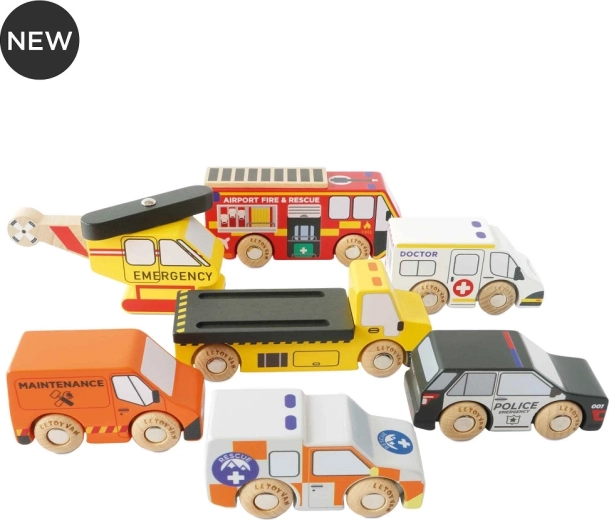 Le Toy Van zestaw pojazdów ratunkowych z helikopterem