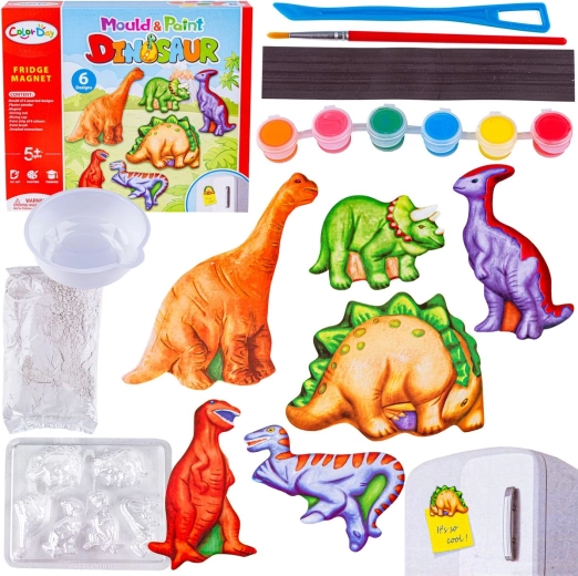Kreatywny zestaw do tworzenia magnesów z gipsu dinozaury DIY