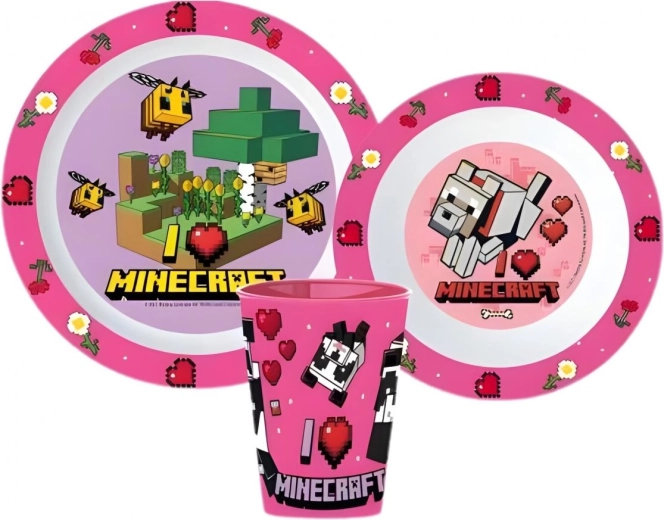 Plastikowy zestaw obiadowy Minecraft (3 elementy) - 1 sztuka