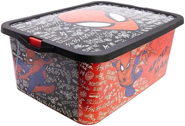 Duży pojemnik do przechowywania z pokrywką na klips Spider-Man – 1 sztuka
