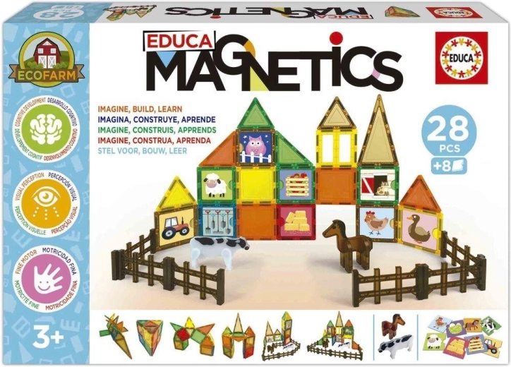 Magnetyczne klocki konstrukcyjne Educa Magnetics eko farma 28 elementów