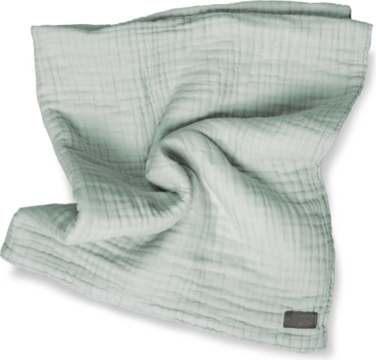 Vinter & Bloom kocyk muślinowy layered organic sage green